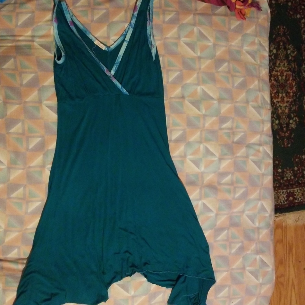 Teal flowy dress